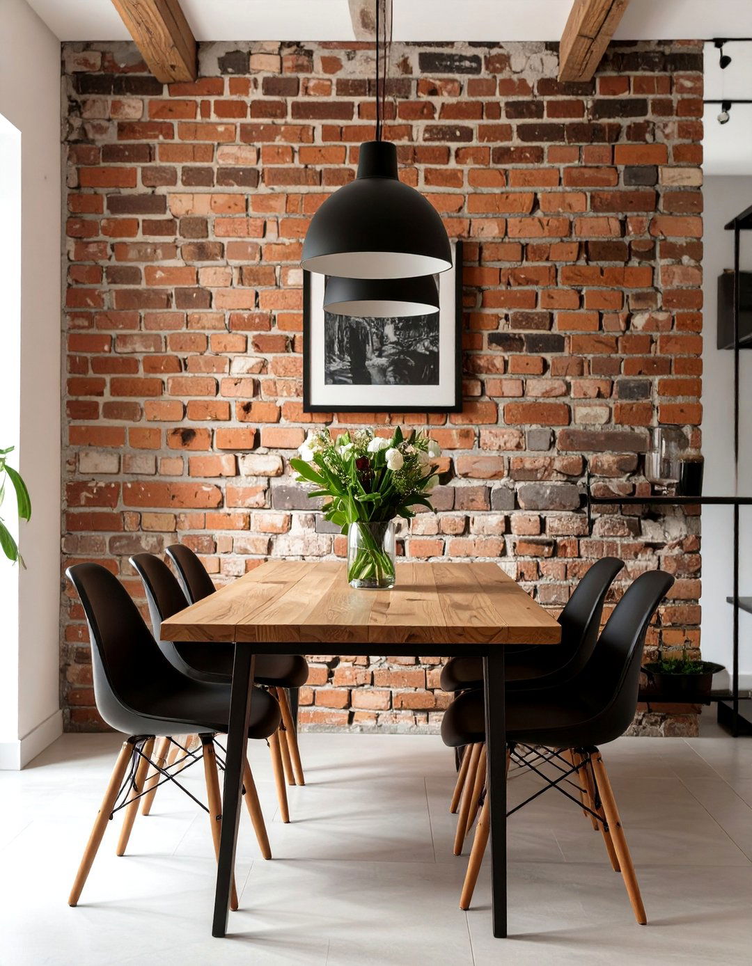 An Exposed Brick Accent Wall - 30 big wall decor ideas