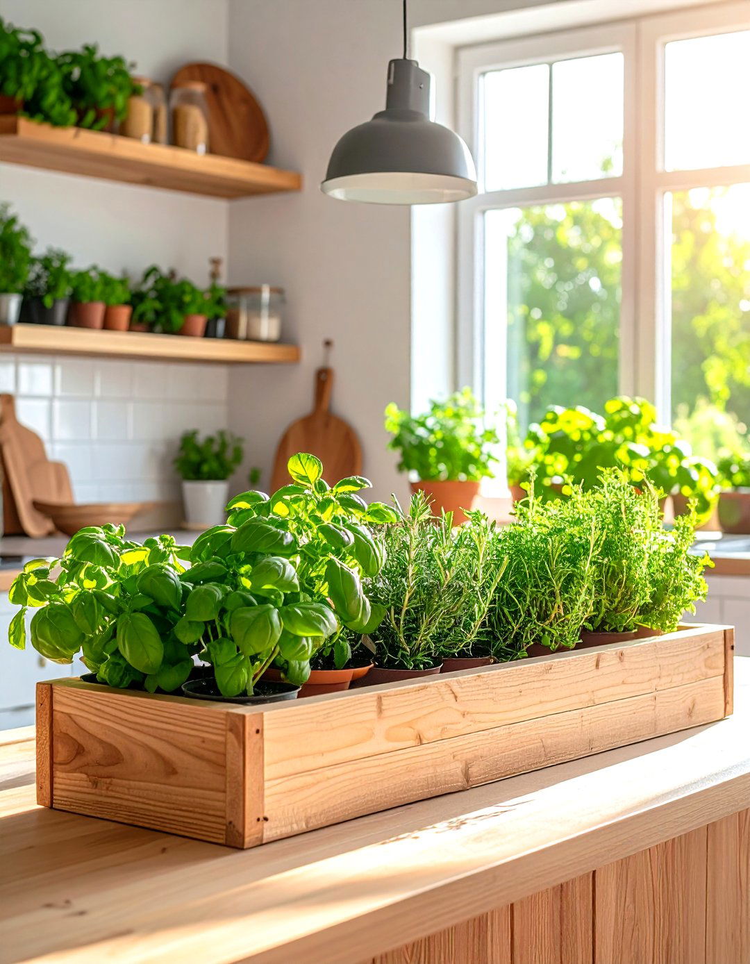 An Herb Garden Kitchen Island - 30 kitchen island centerpiece ideas