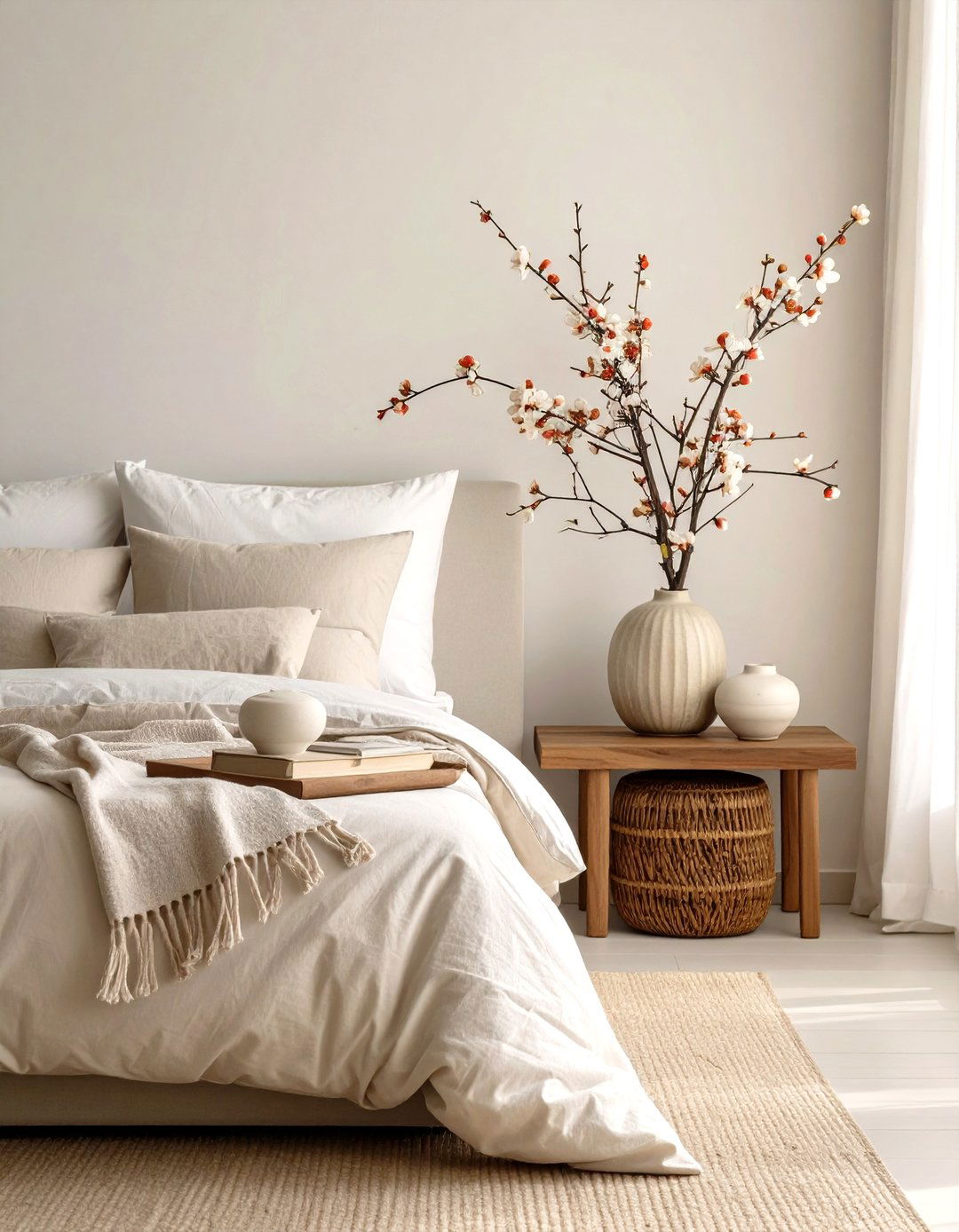 An Ikebana Focused Bedroom - 30 japanese bedroom design ideas