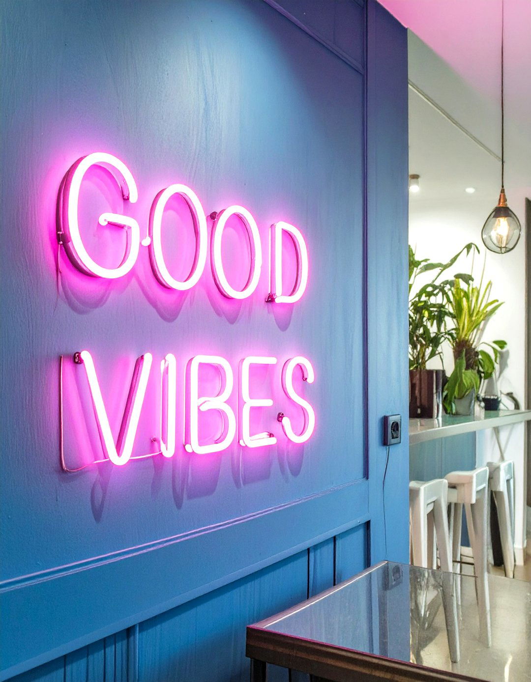 An Illuminated Neon Sign Feature - 30 ideas for wall decor