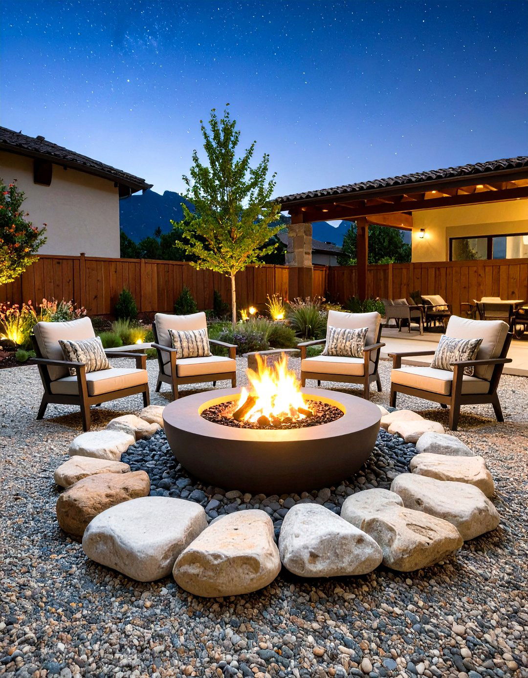 An In Ground Rock Fire Pit Area - 30 garden ideas with rocks