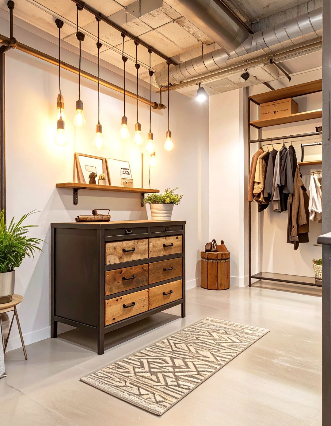 An Industrial Chic Statement - 30 dresser in closet ideas