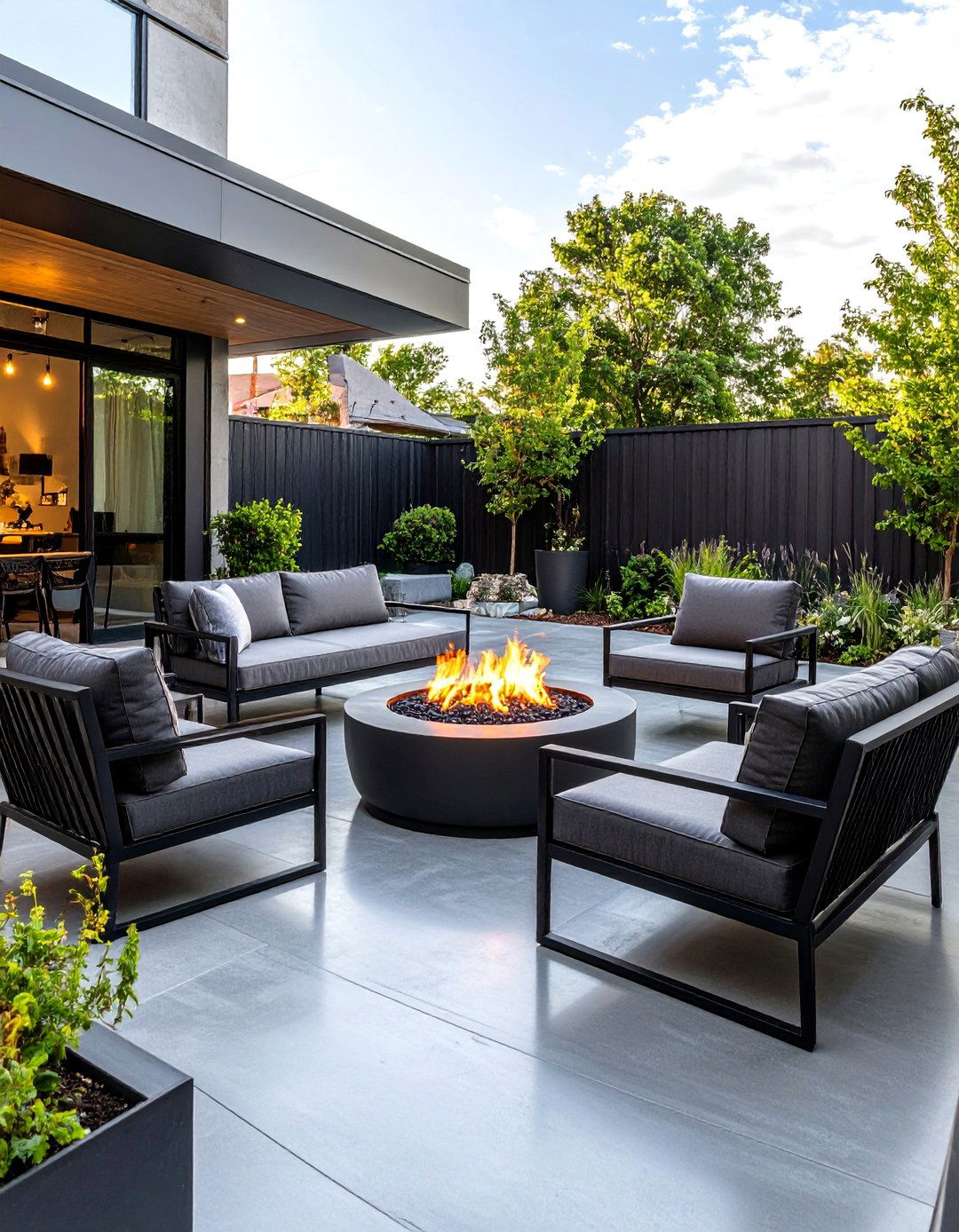 An Industrial Style Patio with Metal Accents - 30 diy patio ideas