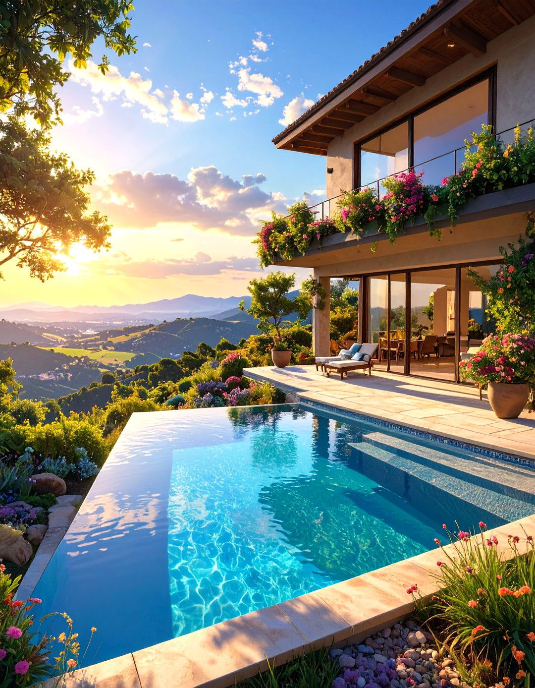 An Infinity Edge Pool - 30 sloped backyard ideas