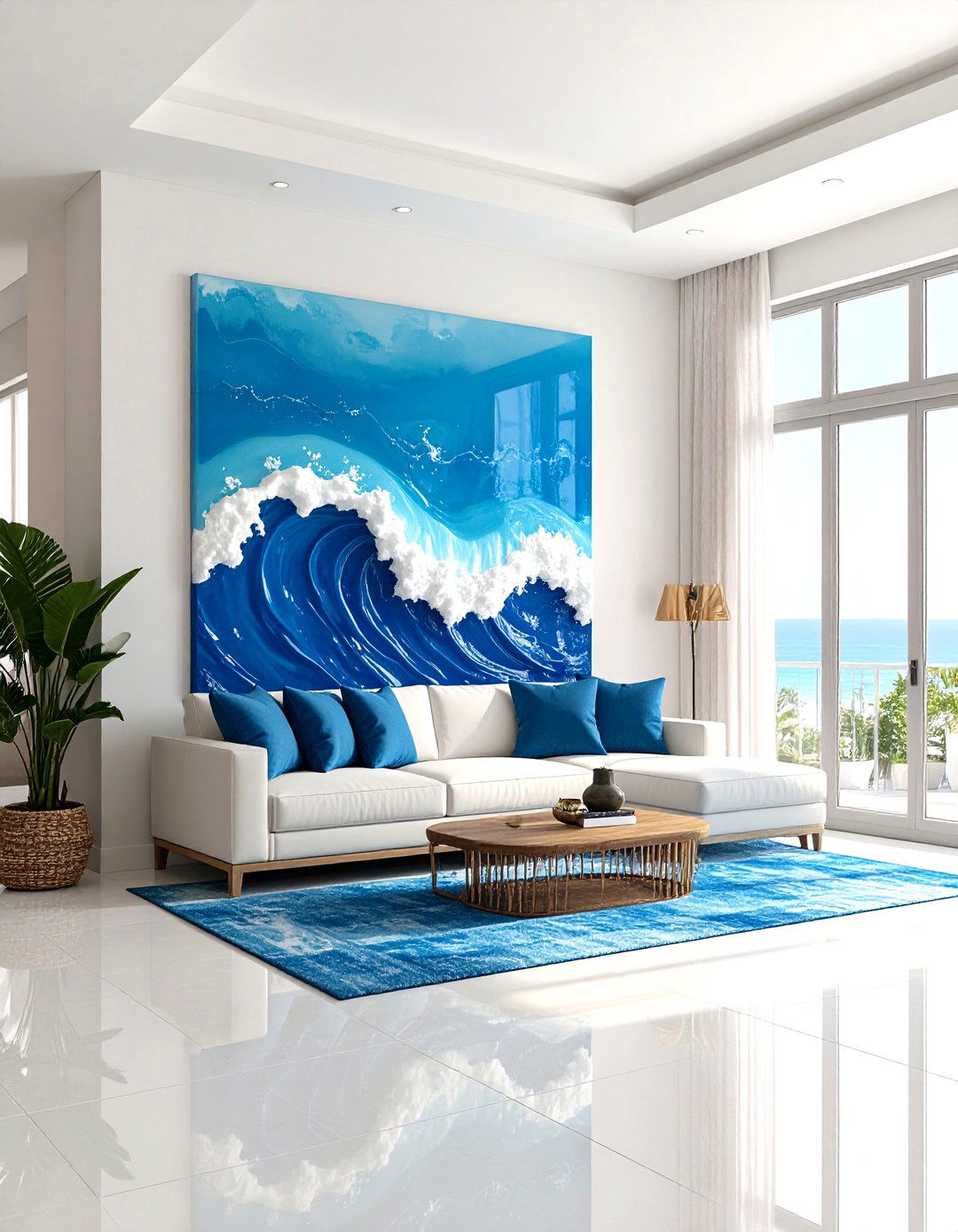 An Oceanic Themed Entryway with Resin Art - 30 entryway wall decor ideas