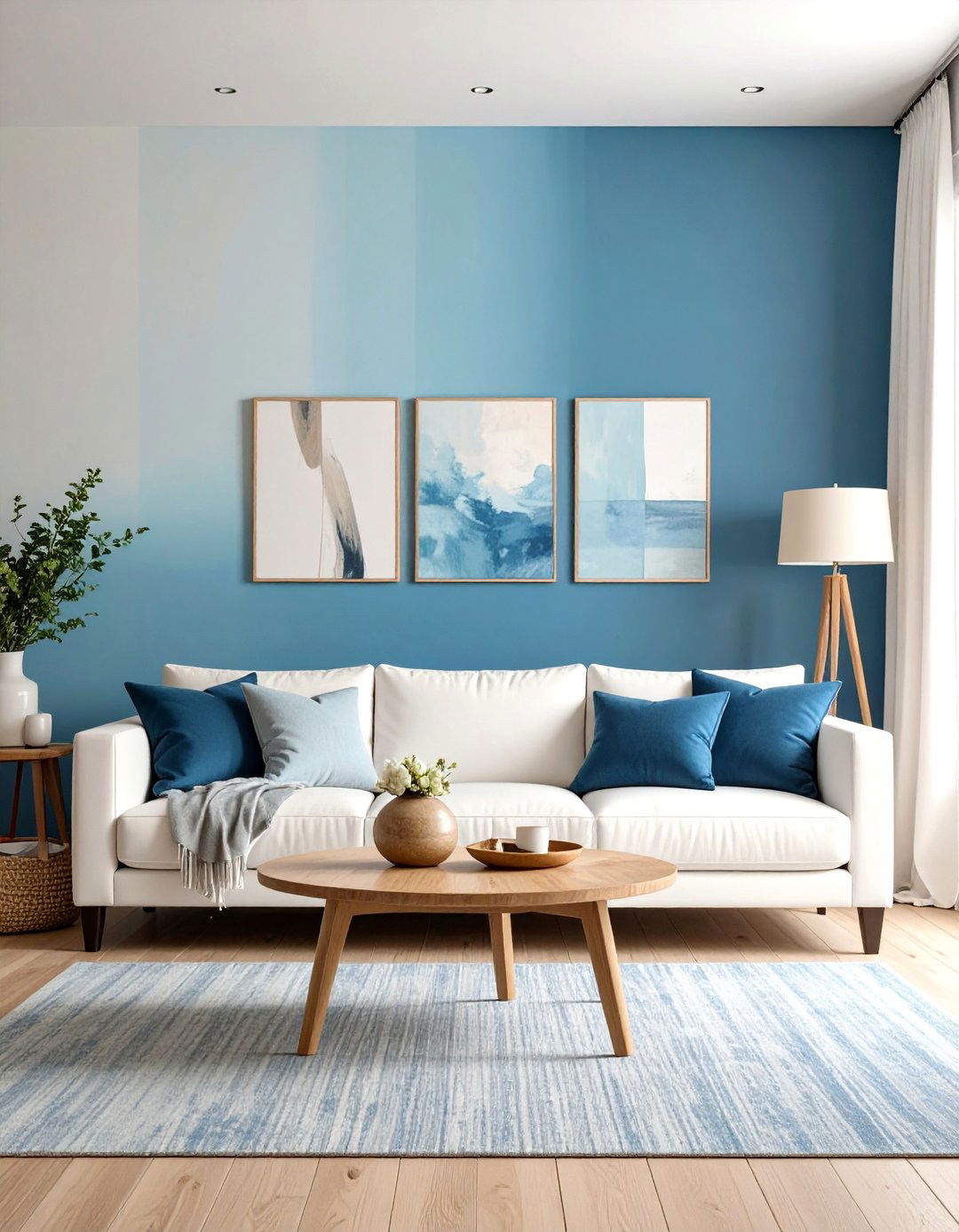 An Ombre Painted Wall Effect - 30 accent wall ideas living room