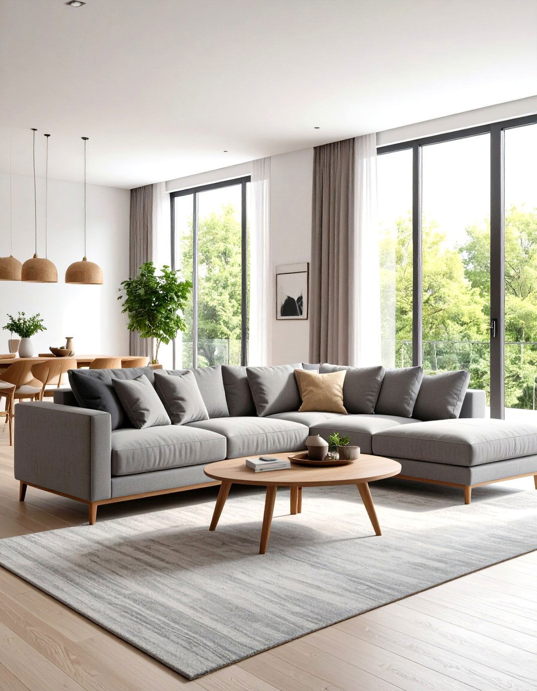 An Open Plan Living Concept - 30 grey sofa living room ideas
