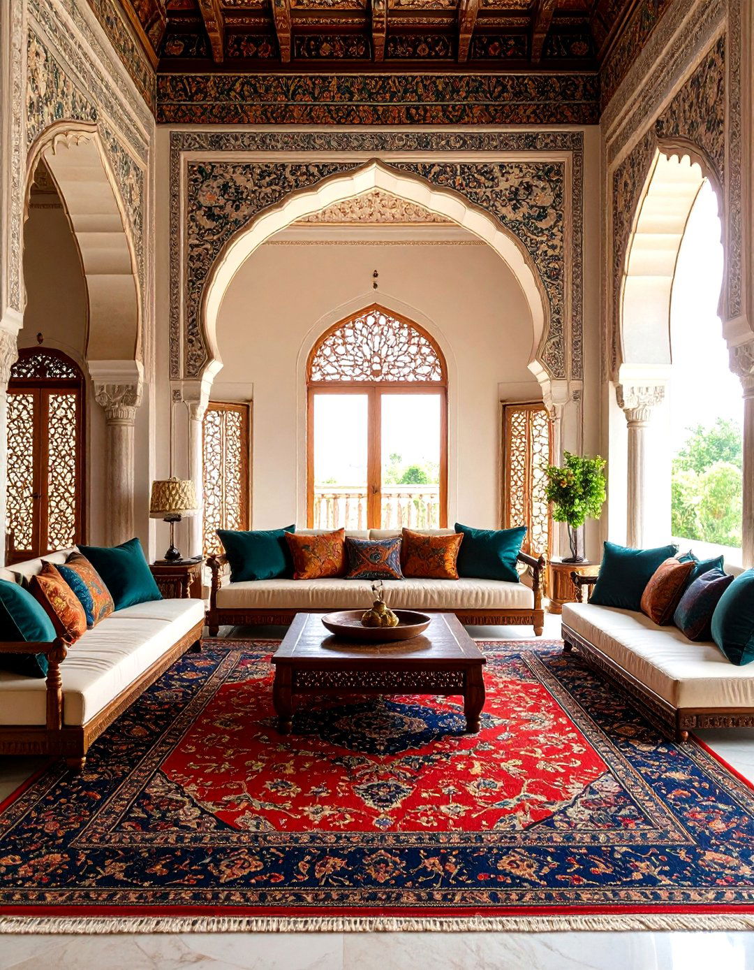 An Ornate Mughal Garden Inspired Sanctum - 30 indian interior design ideas