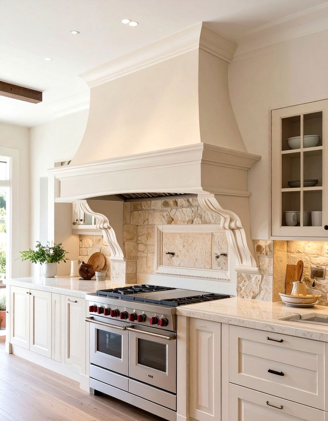 An Ornate Range Hood in a Tuscan Kitchen - 30 tuscan kitchen design ideas