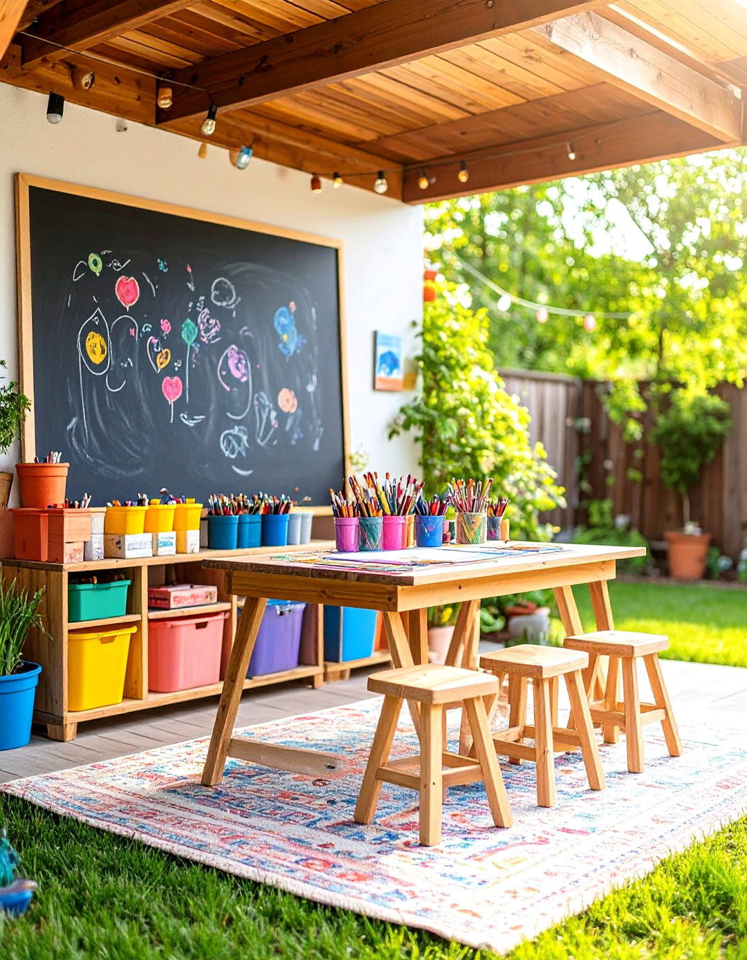 An Outdoor Art and Creation Studio - 30 backyard ideas for kids