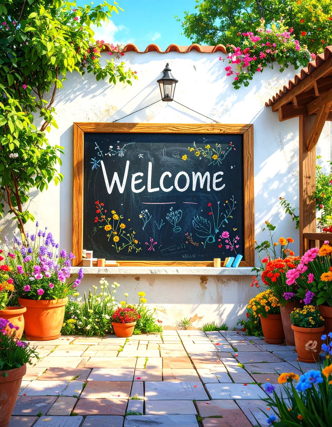An Outdoor Chalkboard for Fun - 30 outdoor patio decor ideas