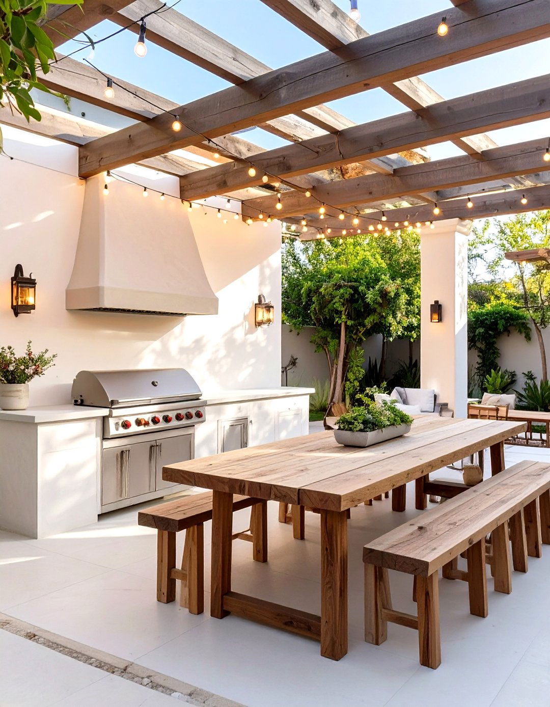 An Outdoor Kitchen and Dining Area - 30 modern spanish style interior design ideas
