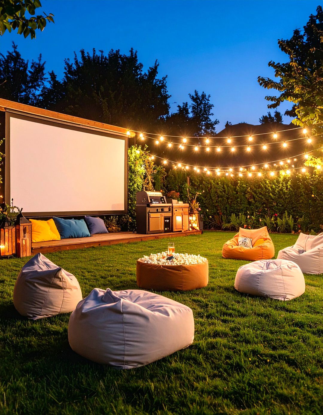 An Outdoor Movie Night Premiere - 30 backyard birthday party ideas