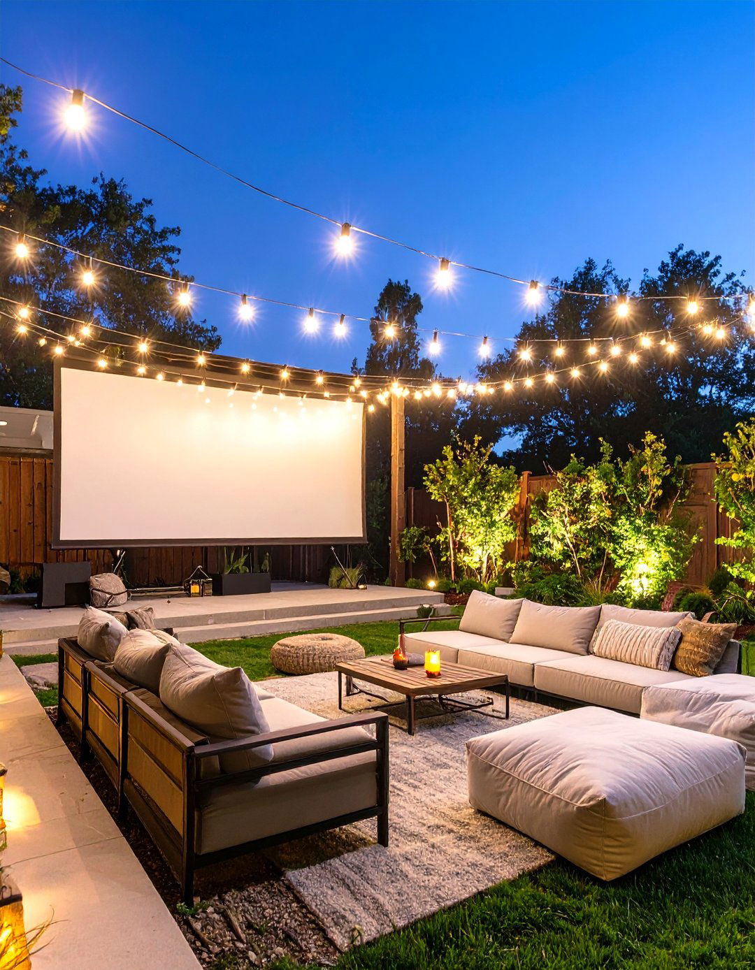 An Outdoor Movie Theater Experience - 30 ai outdoor entertaining space ideas
