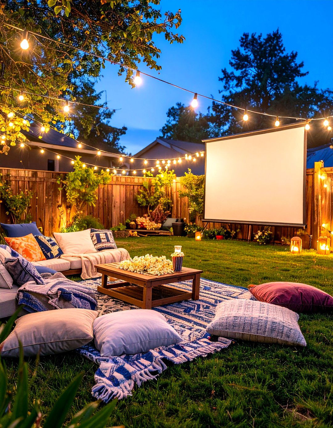 An Outdoor Movie Theater Setup - 30 easy backyard ideas