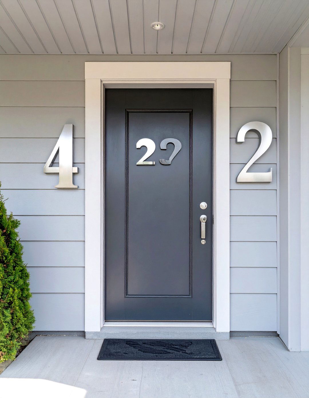 An Oversized House Number - 30 very small front porch decorating ideas