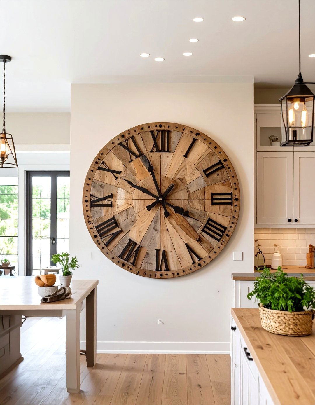 An Oversized Wall Clock Feature - 30 ideas for wall decor