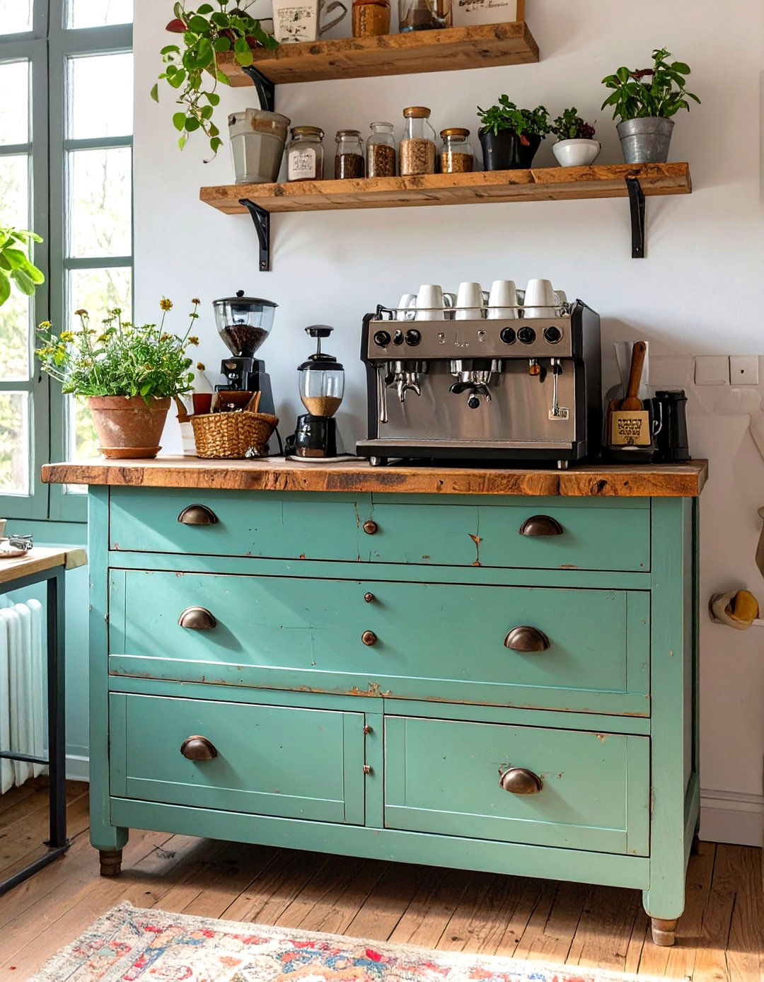 An Upcycled Dresser Kitchen Coffee Bar - 30 coffee bar ideas for kitchen