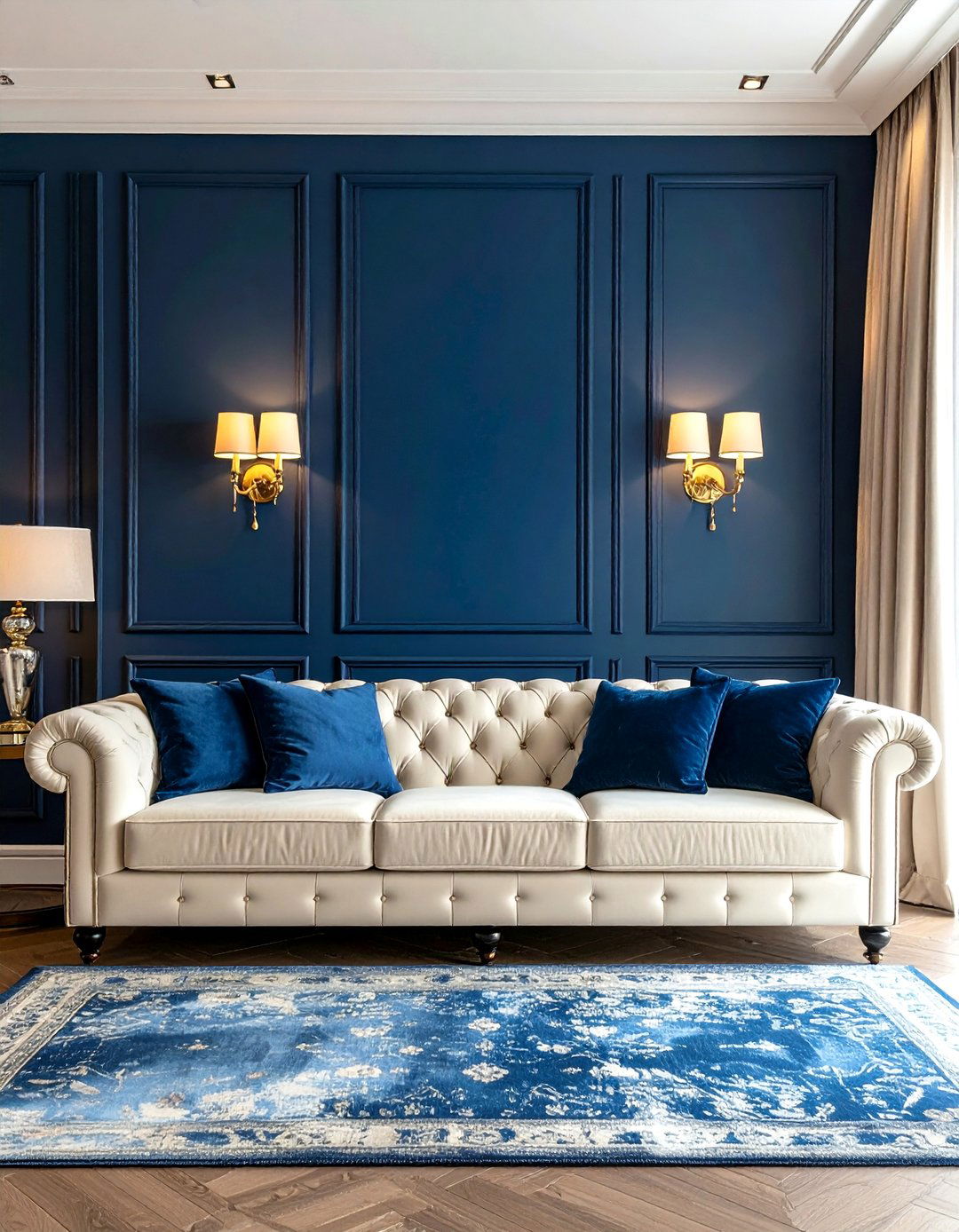 An Upholstered Fabric Wall - 30 accent wall ideas living room