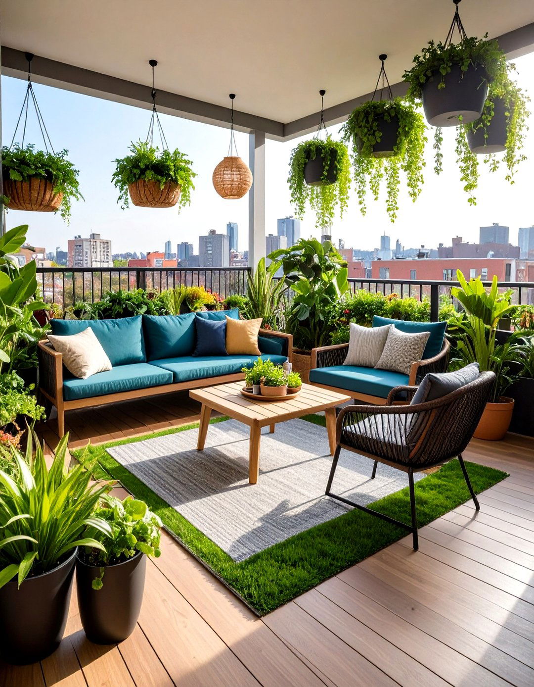 An Urban Jungle Balcony Patio - 30 easy patio ideas