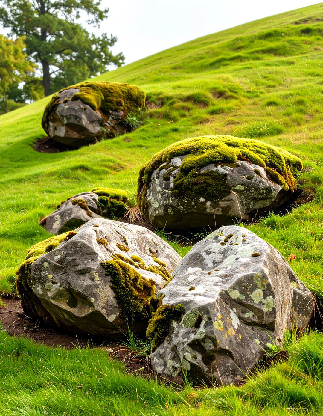 Anchoring the Slope with Large Boulders - 30 steep hillside landscaping ideas on a budget