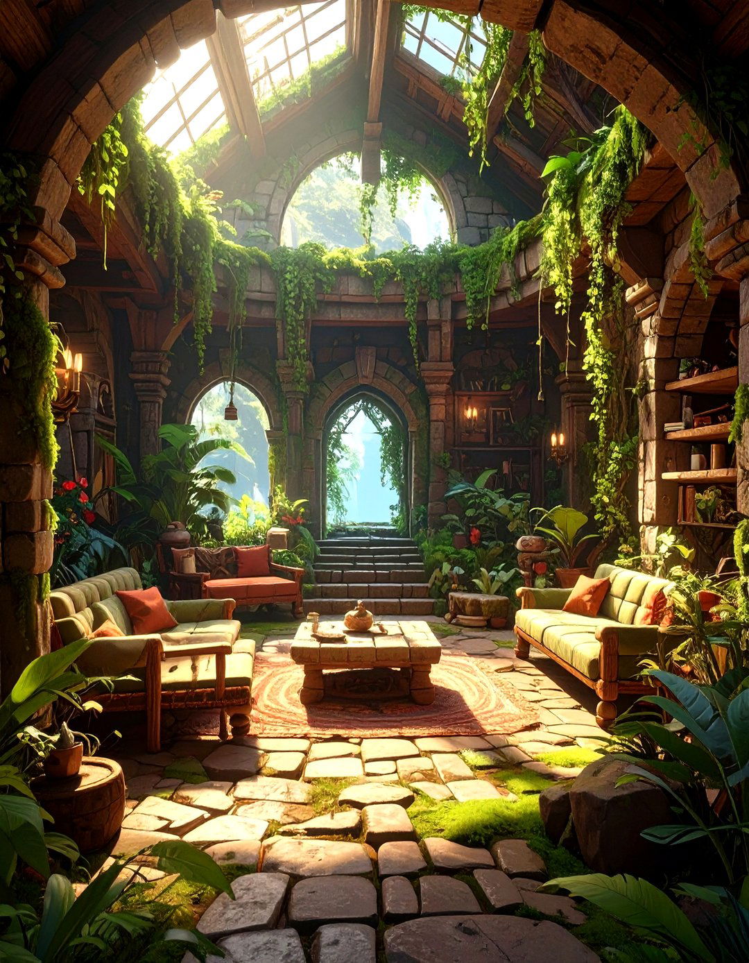 Ancient Temple Exploration Base - 30 minecraft living room ideas