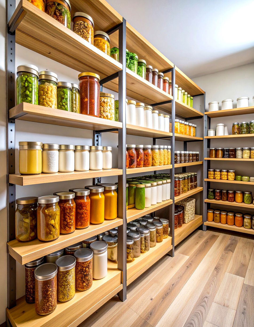 Angled Pantry Shelves for Cans - 30 pantry shelf ideas