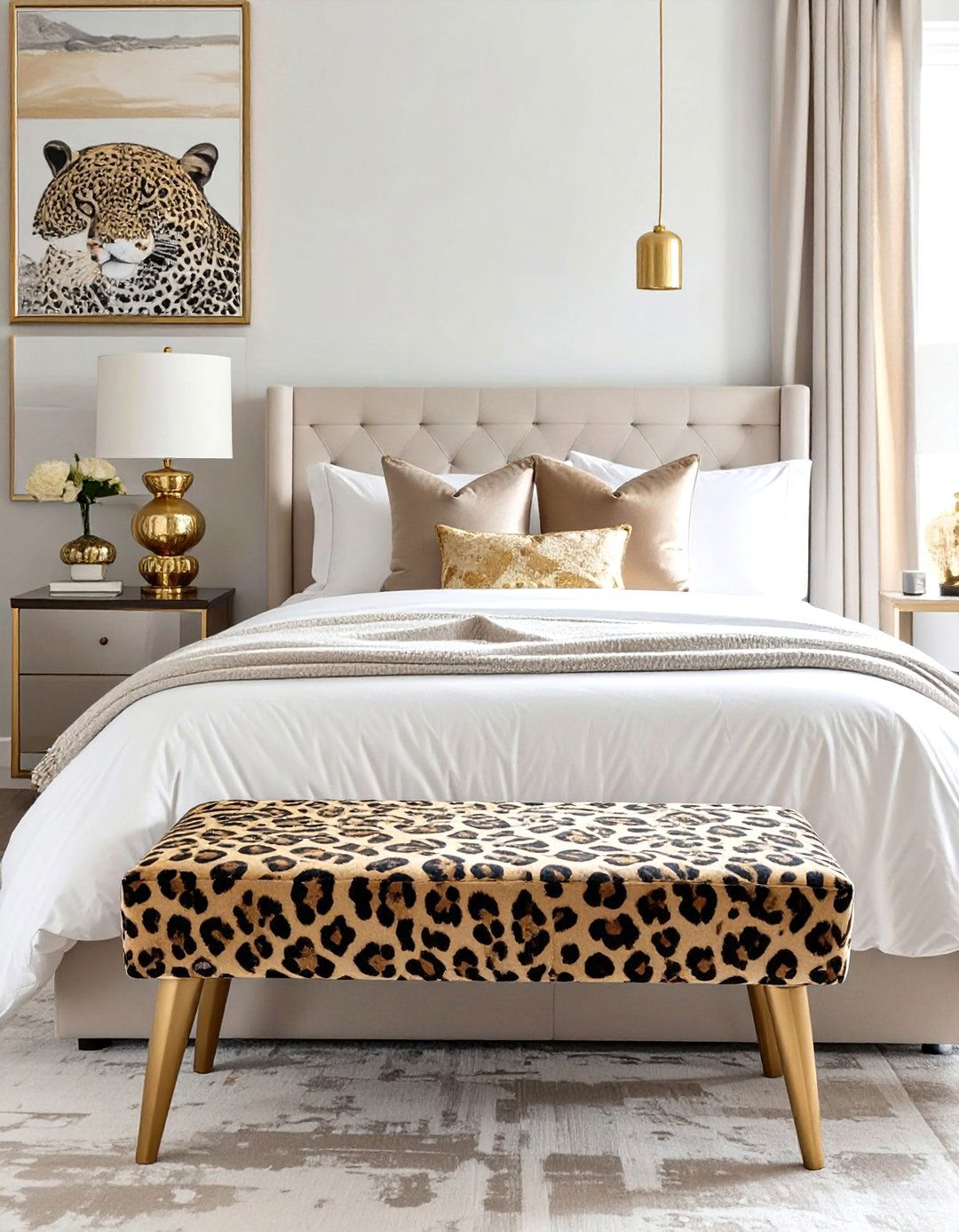 Animal Print Accents Bedroom - 30 glam bedroom ideas