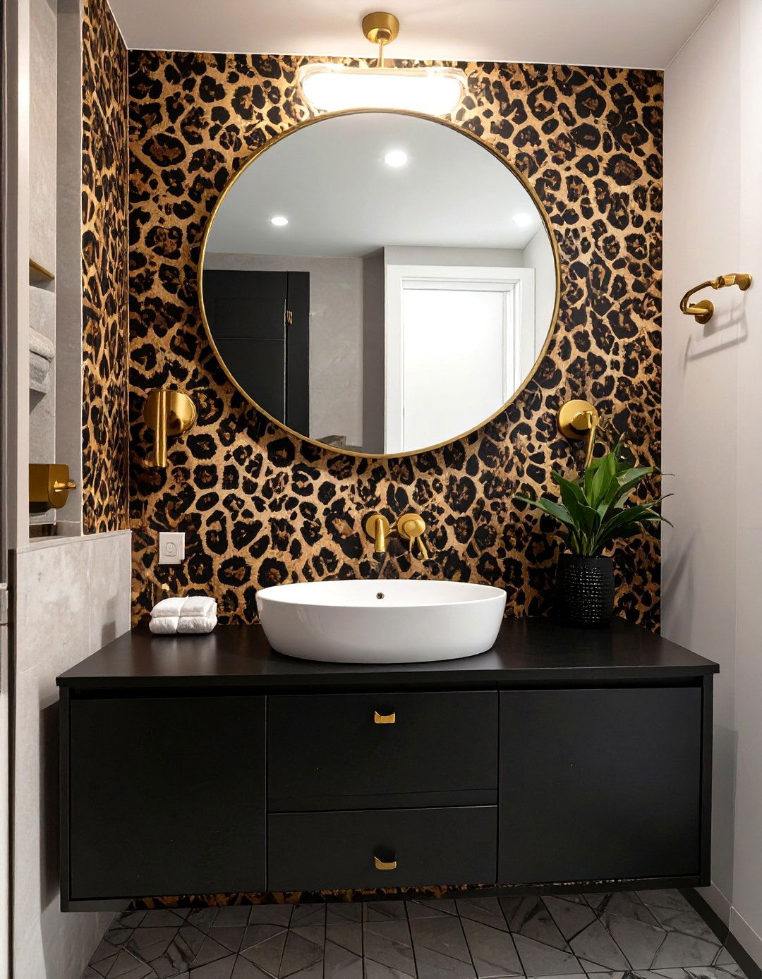 Animal Print Half Bathroom - 30 half bathroom wallpaper ideas