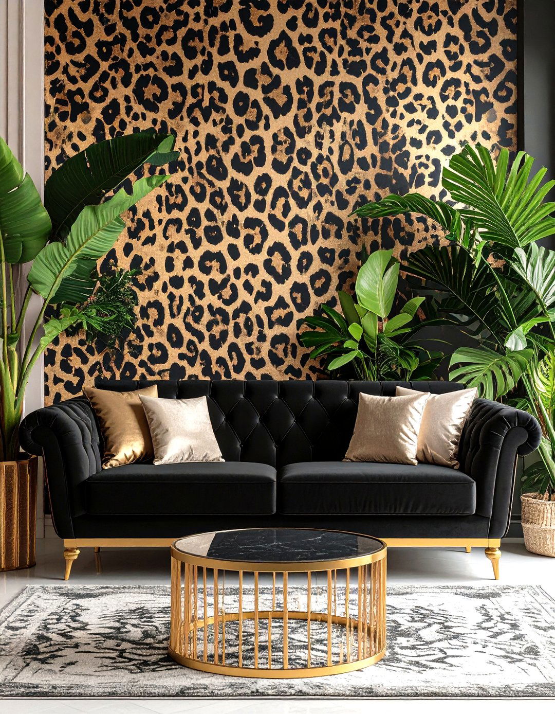 Animal Print Living Room - 30 living room wallpaper ideas