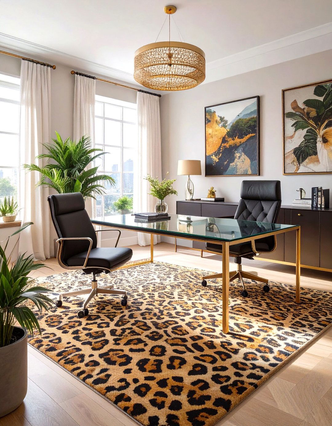 Animal Print Office Rug - 30 office rug ideas
