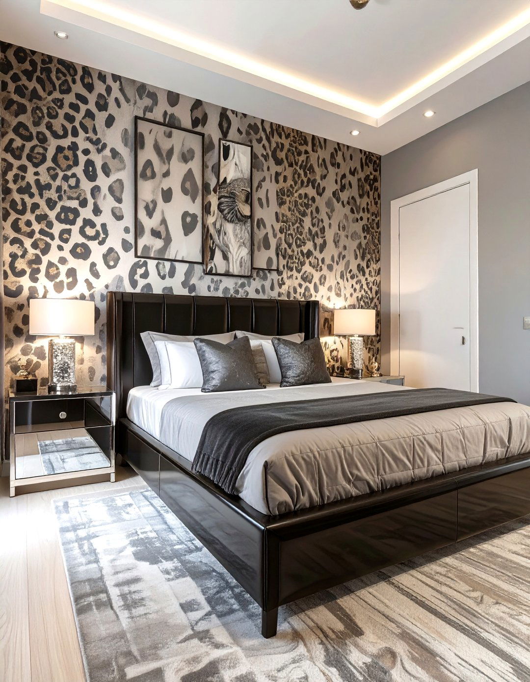 Animal Print Sophistication Bedroom - 30 classy bedroom wallpaper designs