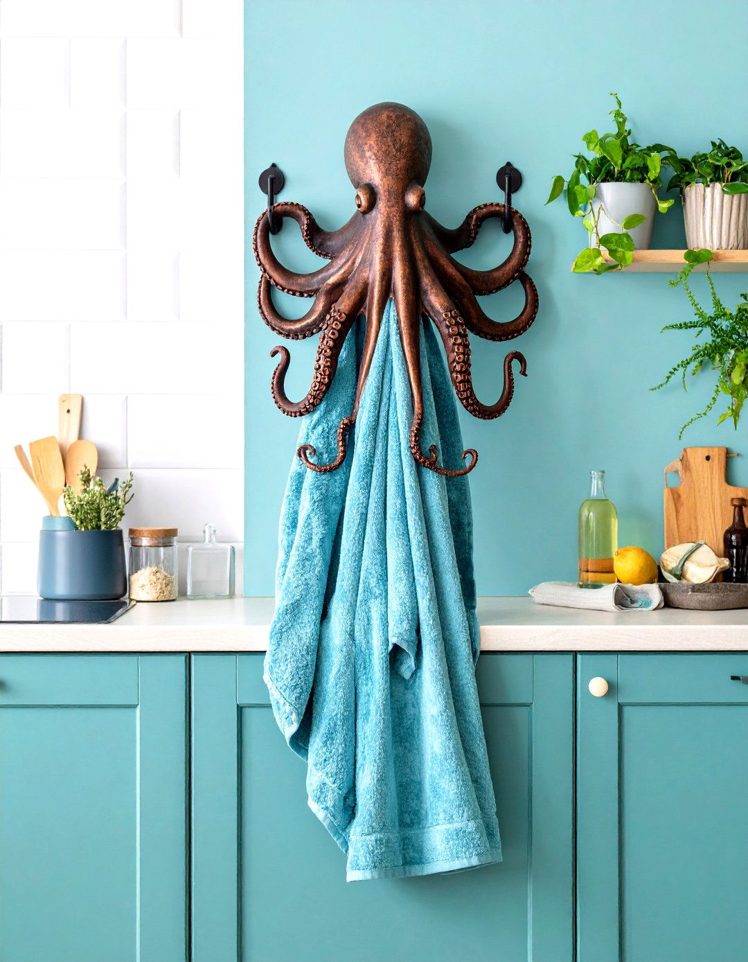 Animal Themed Cast Iron Holder - 30 kitchen towel holder ideas