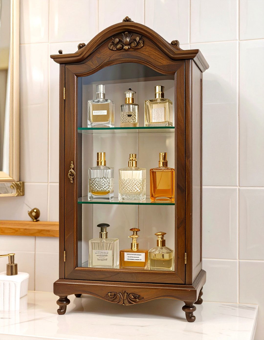 Antique Curio Cabinet Bathroom Shelf - 30 bathroom shelf ideas