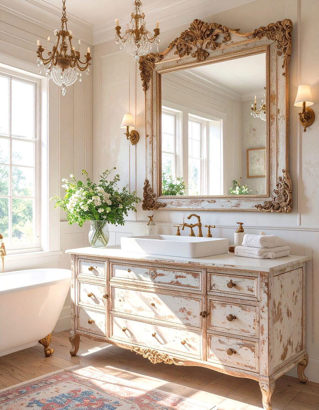 Antique Distressed Bathroom Mirror - 30 bathroom mirrors ideas