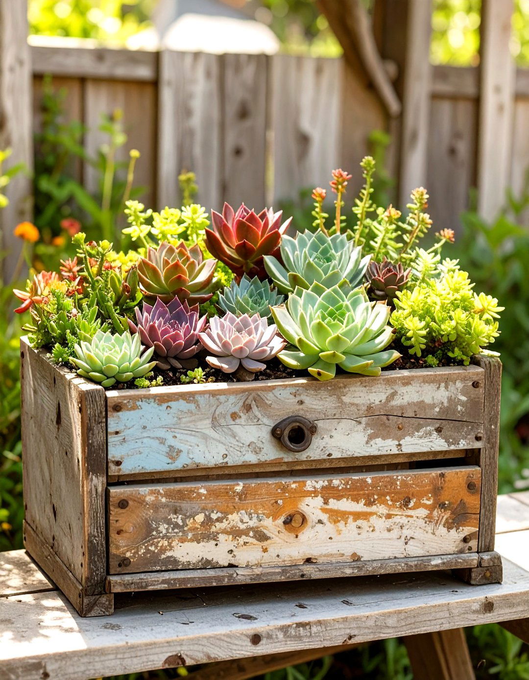 Antique Drawer Succulent Garden - 30 succulent garden ideas