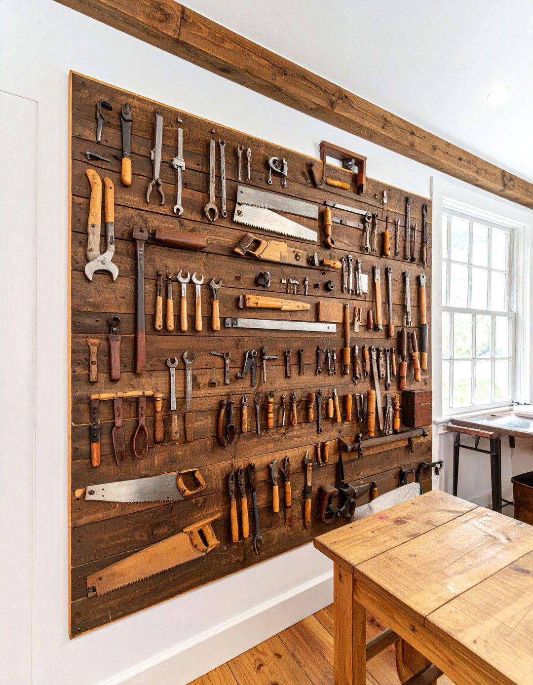 Antique Hand Tool Collection - 30 farmhouse wall decor ideas