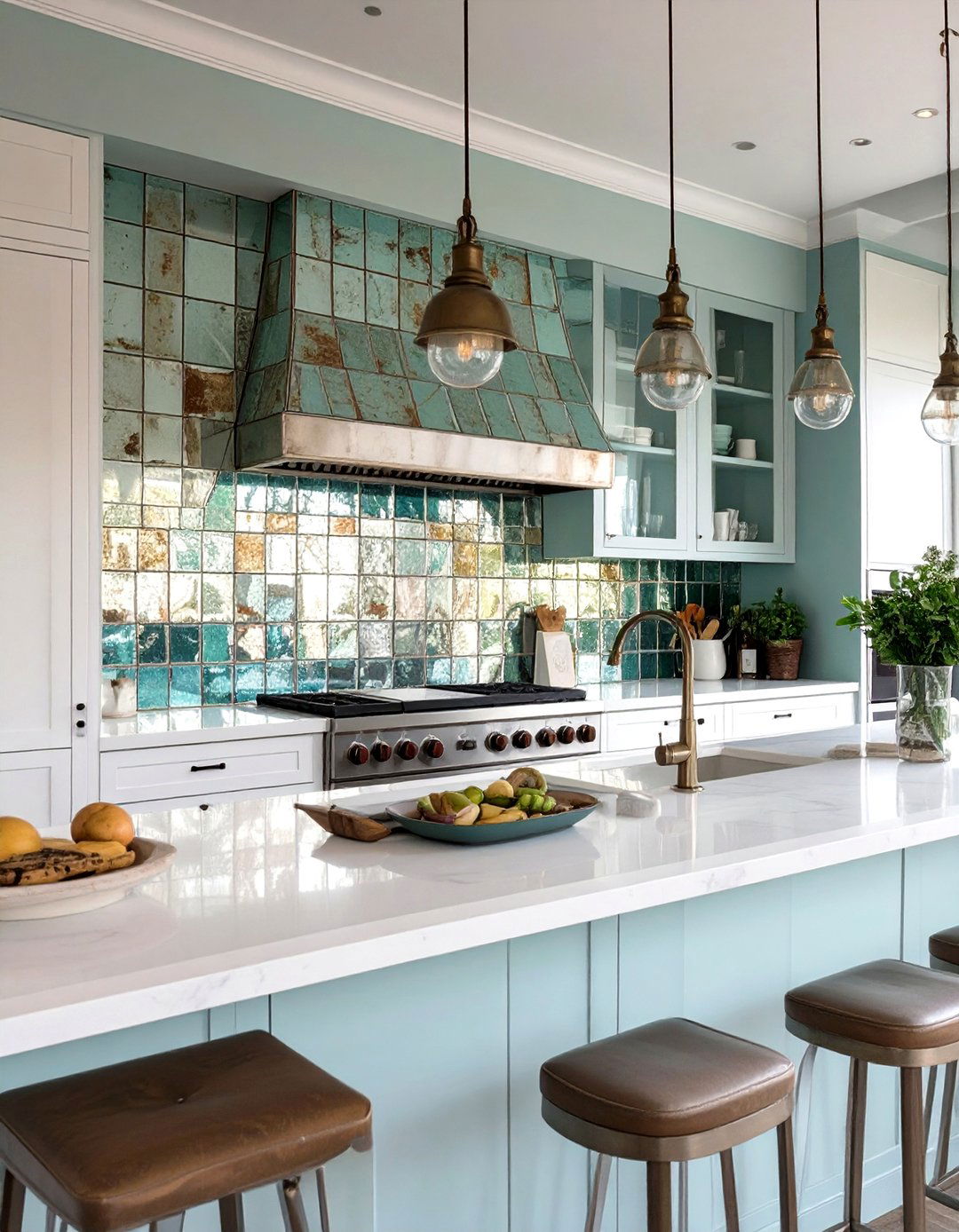 Antique Mirror Tile Backsplash - 30 white backsplash ideas