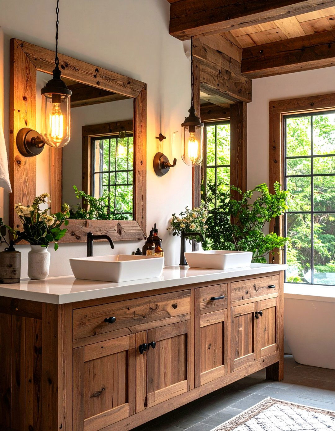 Antique Style Bathroom Lighting - 30 rustic bathroom ideas