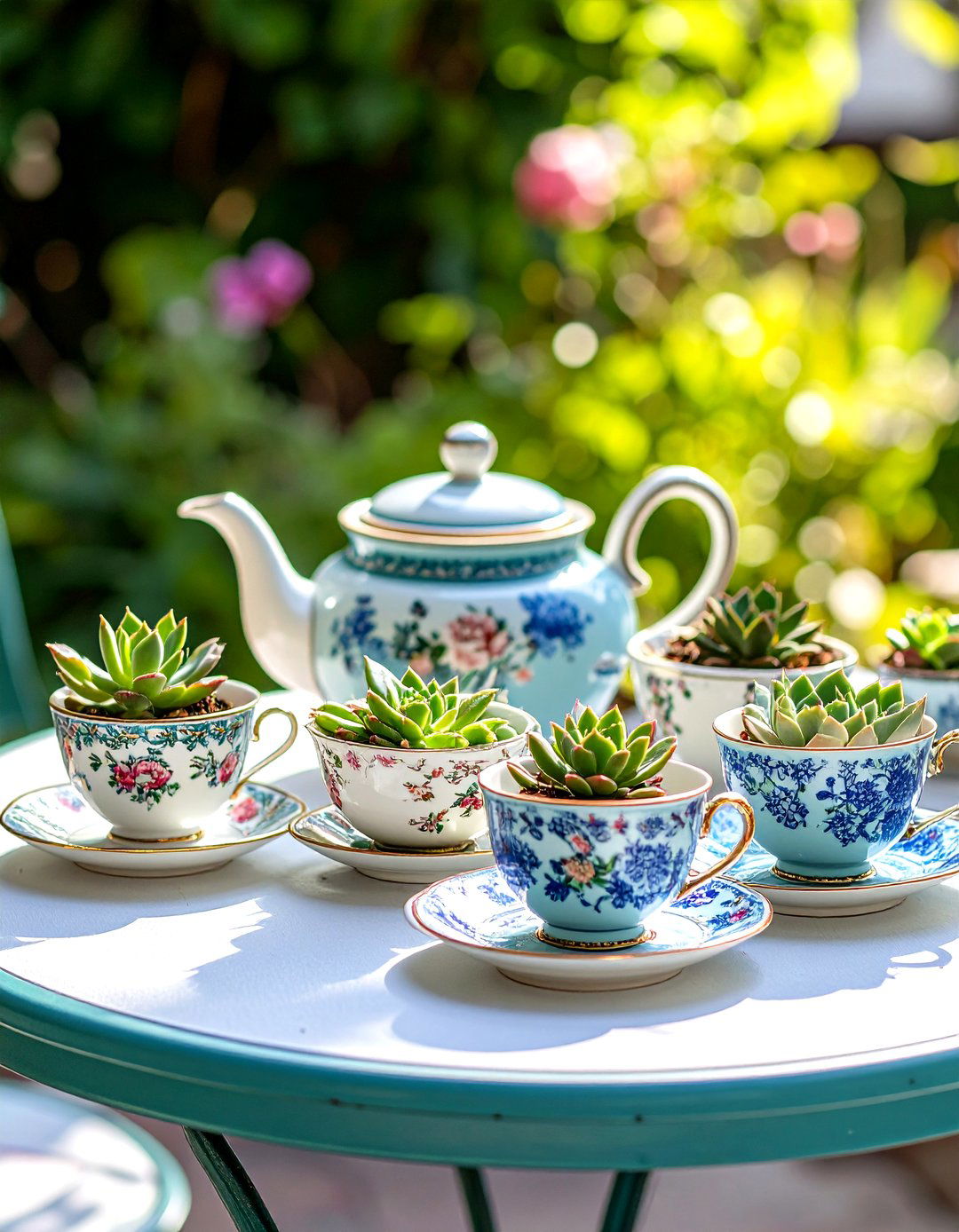 Antique Teacup and Teapot Planters - 30 outdoor planter ideas