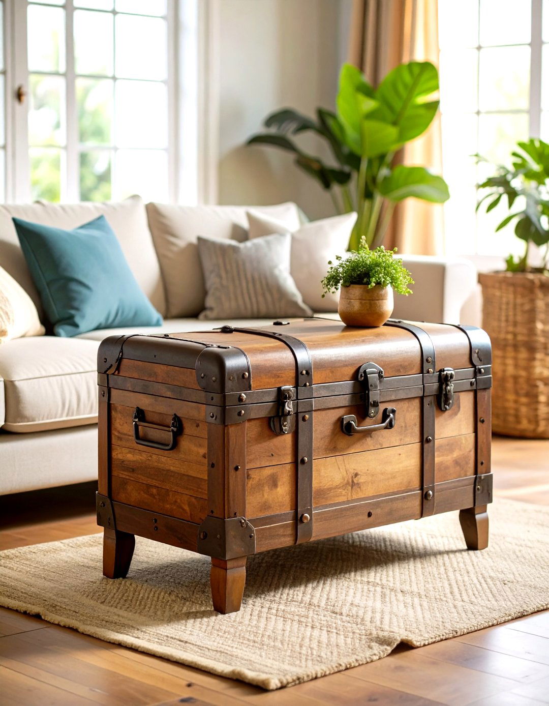 Antique Trunks as Coffee Tables - 30 rustic home decor ideas