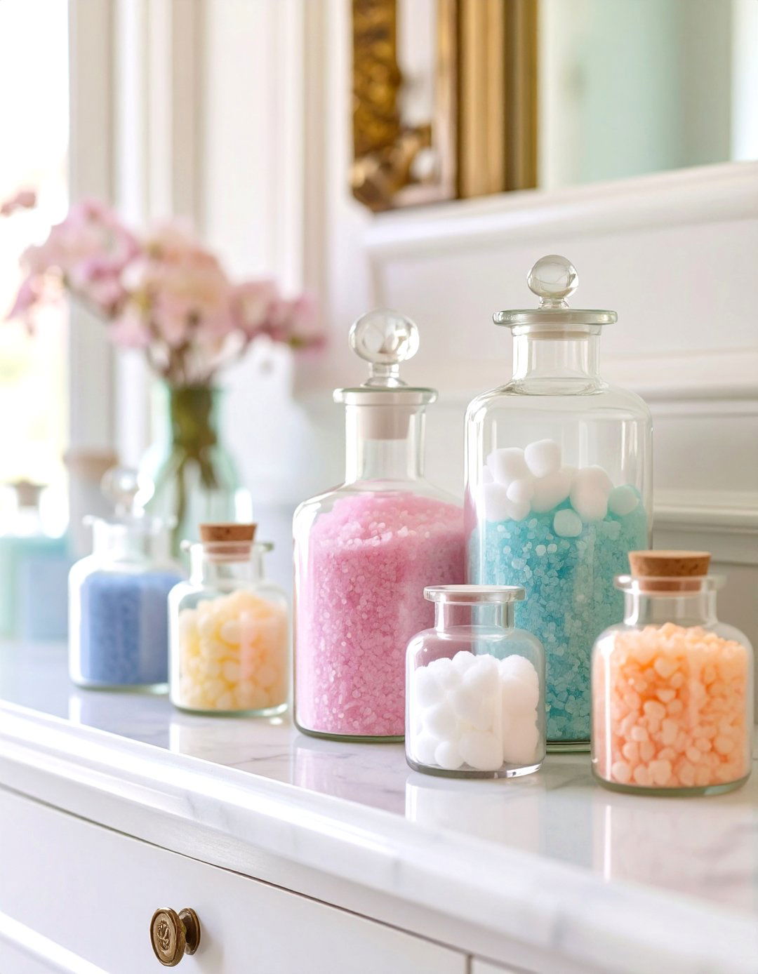 Apothecary Jars for Storage - 30 victorian bathroom ideas