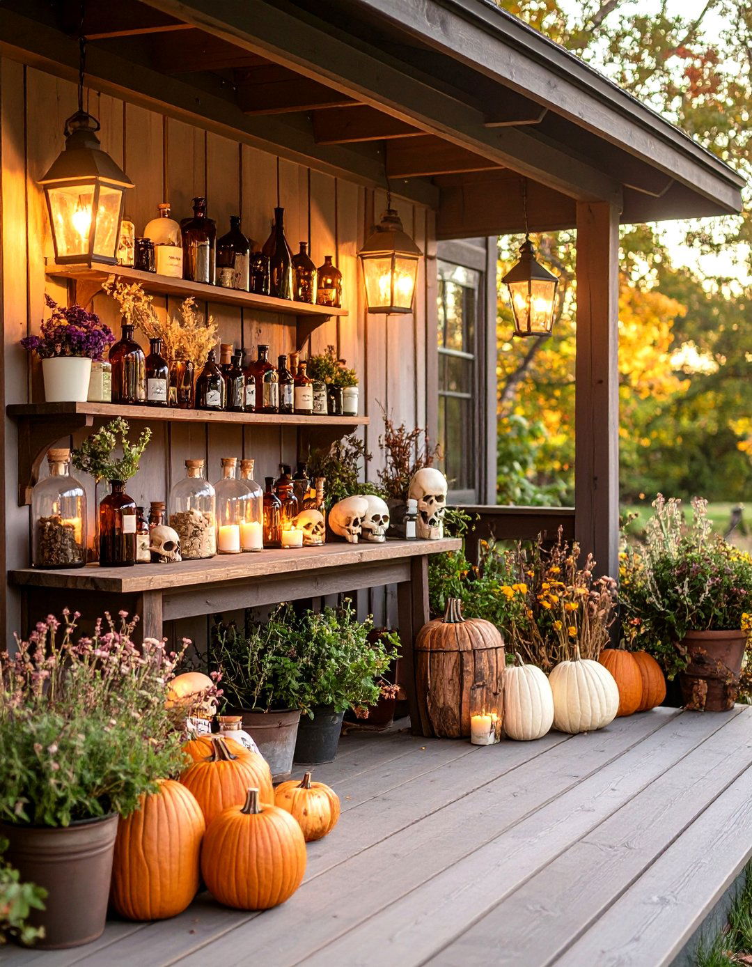 Apothecary Shoppe Porch - 30 halloween front porch ideas