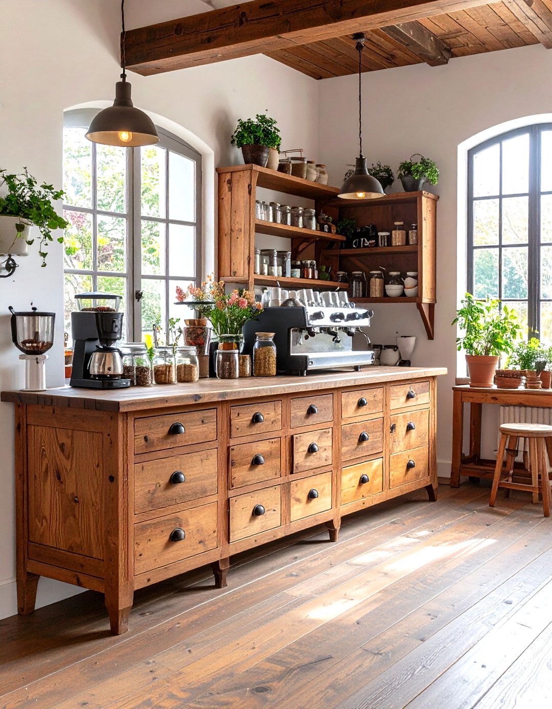 Apothecary Style Coffee and Tea Bar - 30 kitchen coffee bar ideas