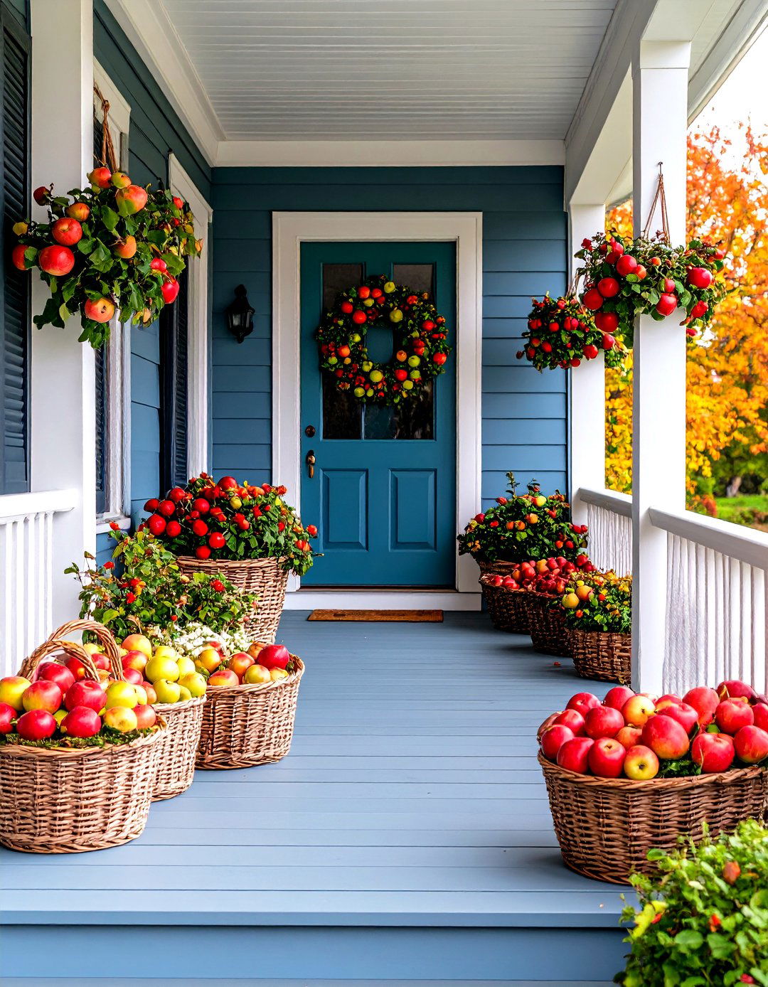 Apple Orchard Themed Porch - 30 fall porch decor ideas
