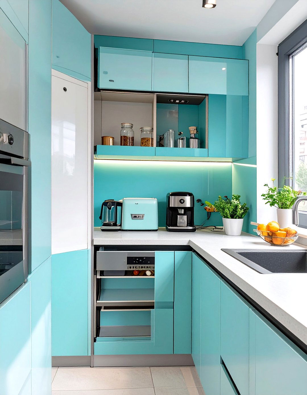 Appliance Garage to Hide Clutter - 30 small simple kitchen design ideas