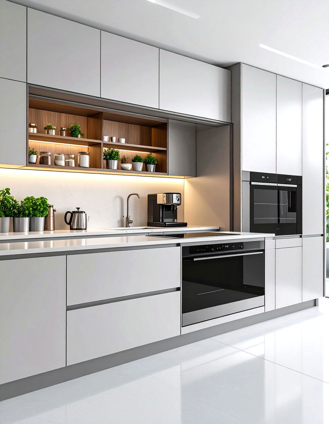 Appliance Garage with a Hidden TV - 30 kitchen tv ideas