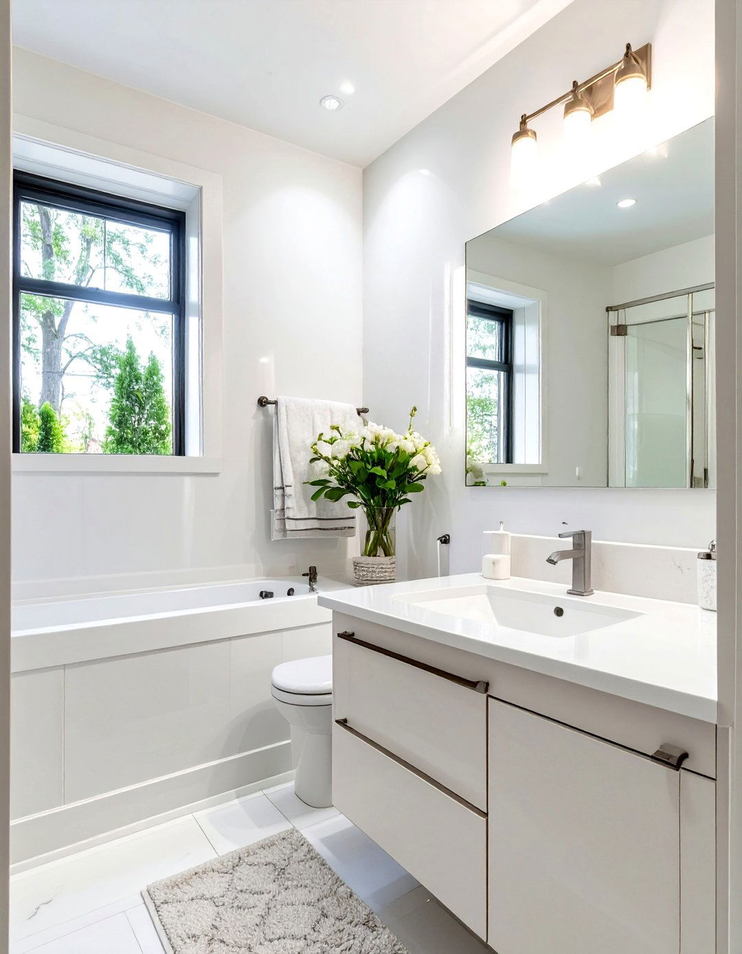 Apply a High Gloss Paint Finish - 30 small bathroom renovation ideas
