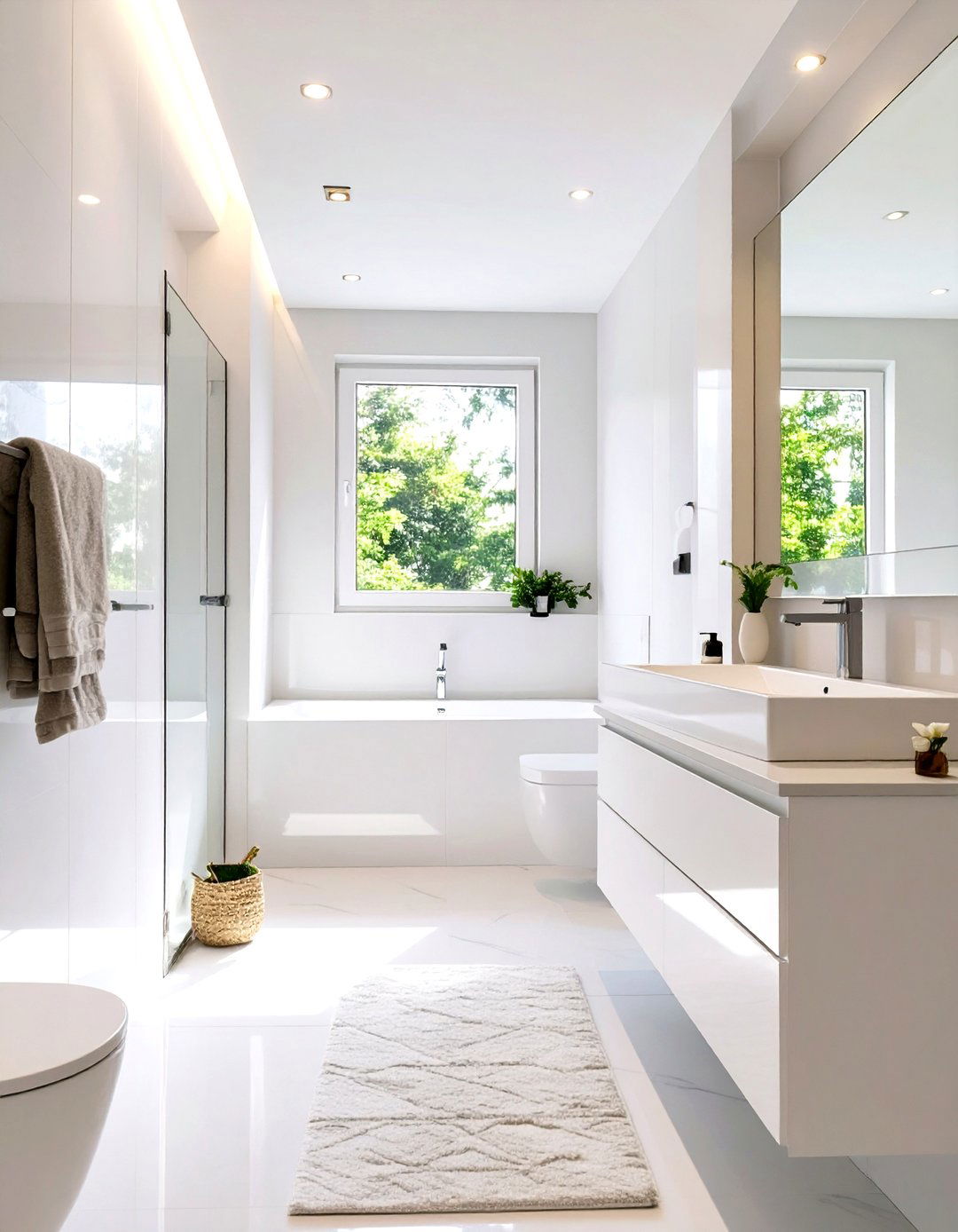 Apply a High Gloss Paint Finish - 30 small bathroom decorating ideas