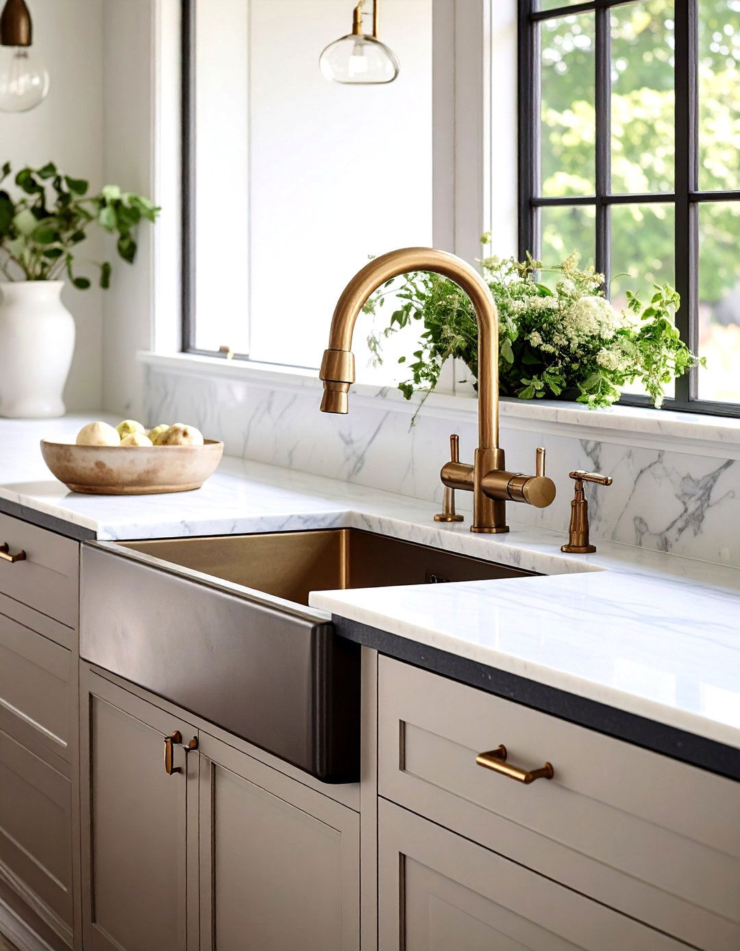 Apron Front Kitchen Sink - 30 rustic farmhouse interior design ideas